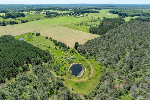 bird's eye view with a rural view