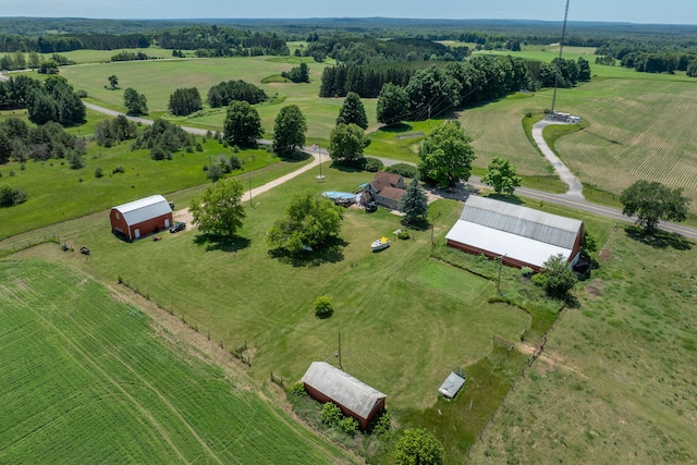 bird's eye view with a rural view