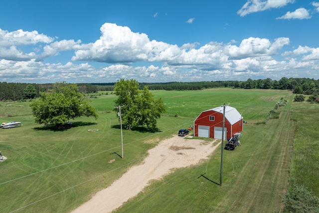 bird's eye view featuring a rural view