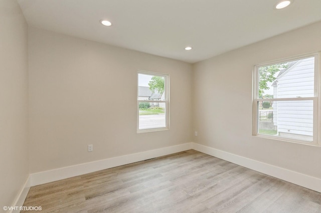 empty room featuring light hardwood / wood-style flooring