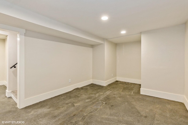 basement featuring carpet