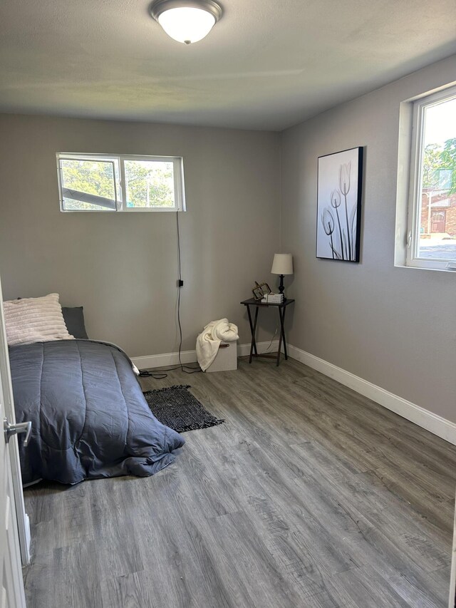 bedroom featuring hardwood / wood-style flooring