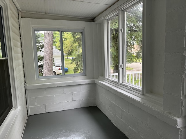 view of unfurnished sunroom