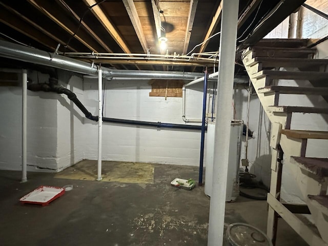 basement with gas water heater