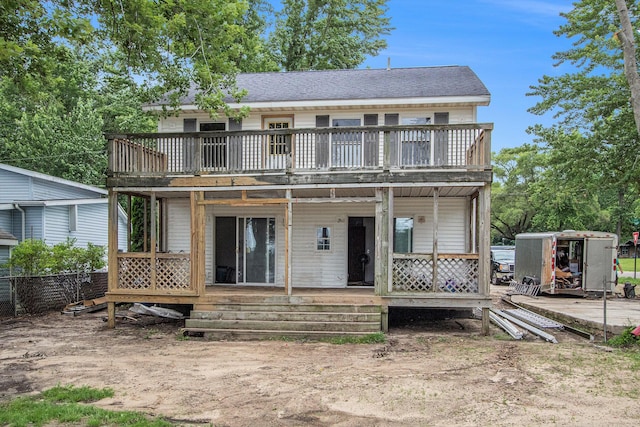 view of front of home featuring a deck