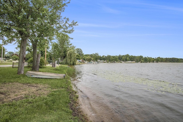 view of street featuring a water view