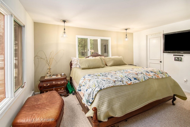 bedroom featuring carpet