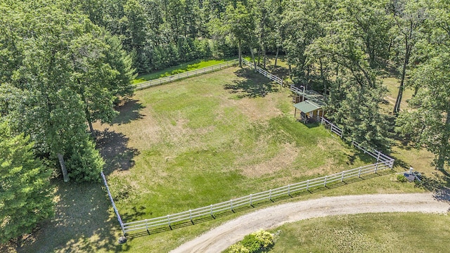 drone / aerial view featuring a rural view