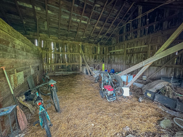 miscellaneous room with vaulted ceiling