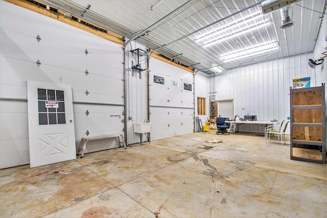 garage with sink