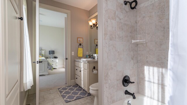 full bathroom featuring vanity, toilet, and shower / bath combo with shower curtain