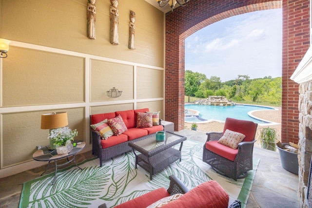 view of patio with outdoor lounge area