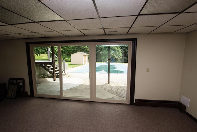 doorway with carpet