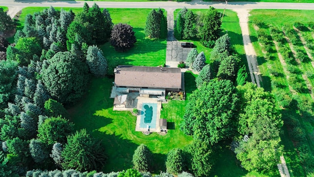 drone / aerial view featuring a rural view