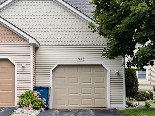 garage with driveway