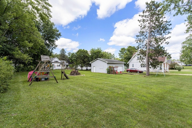 view of yard featuring a playground