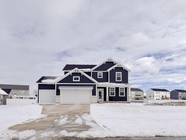 view of front of home with a garage