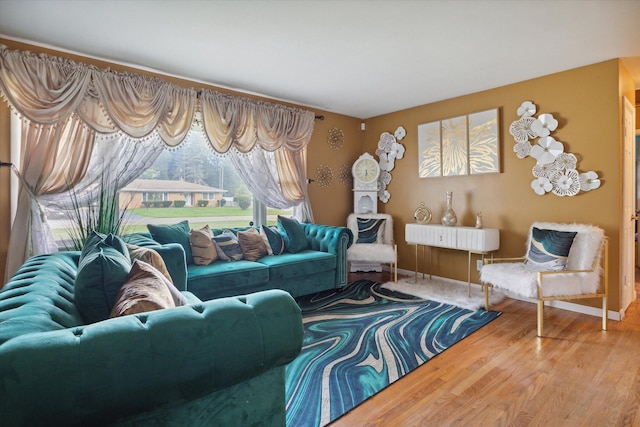 living room featuring hardwood / wood-style flooring