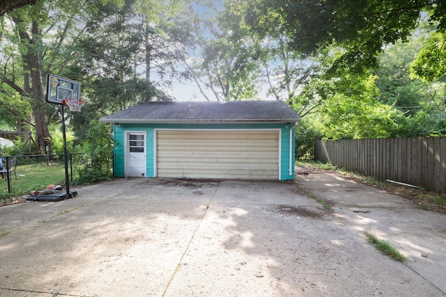 view of garage