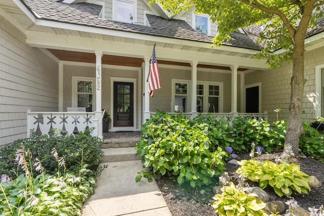 entrance to property with a porch