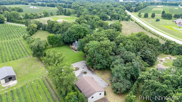 drone / aerial view featuring a rural view