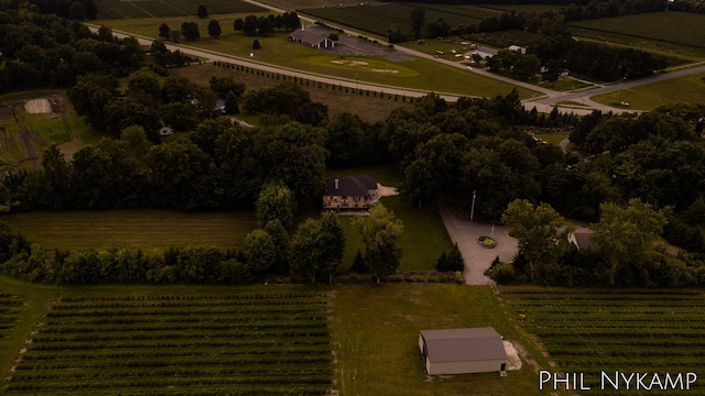 bird's eye view featuring a rural view