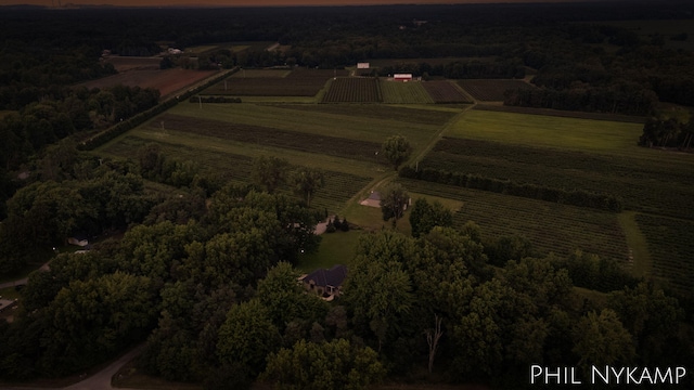 drone / aerial view featuring a rural view