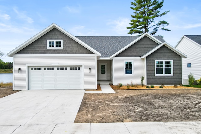 view of front of home with a garage