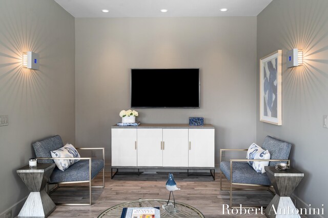 living room featuring hardwood / wood-style flooring