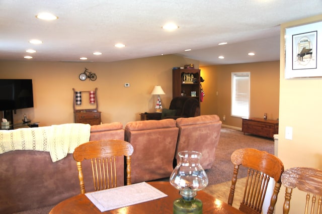 view of carpeted dining room