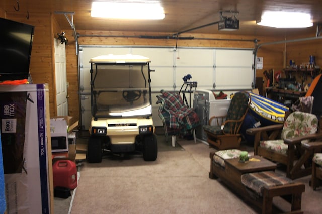 garage featuring a garage door opener