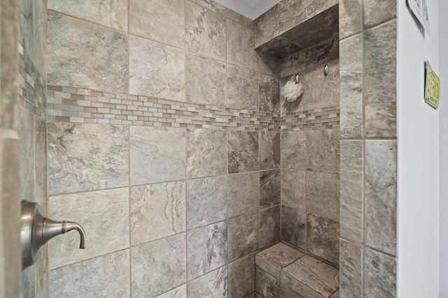 interior details with tiled shower