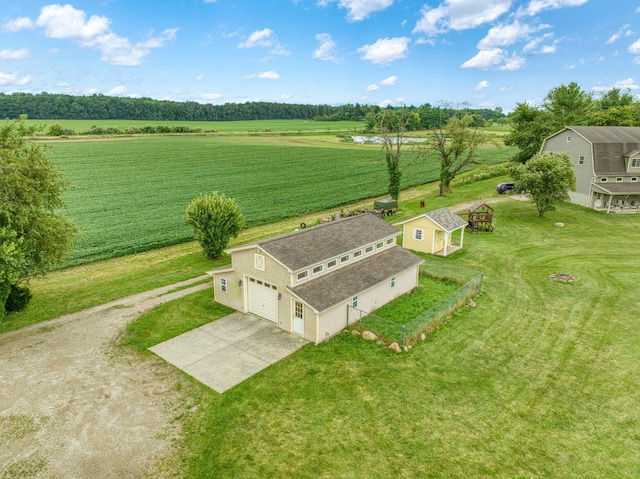 aerial view with a rural view