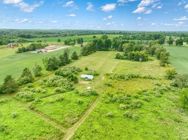 aerial view featuring a rural view