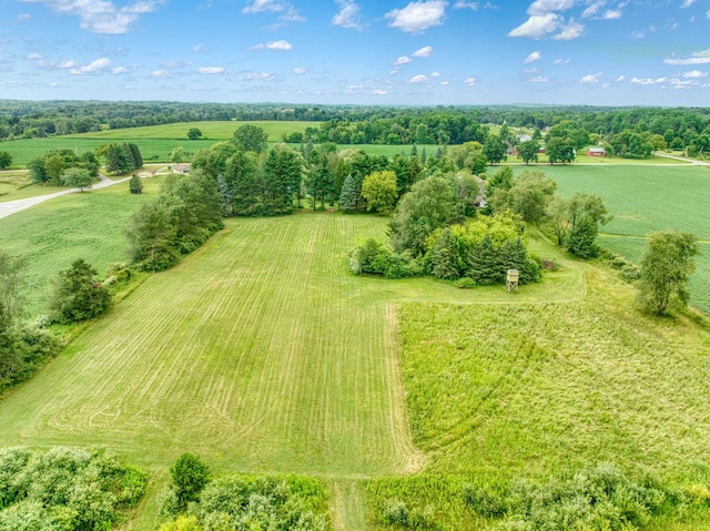 aerial view with a rural view