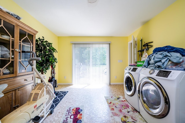 washroom featuring independent washer and dryer