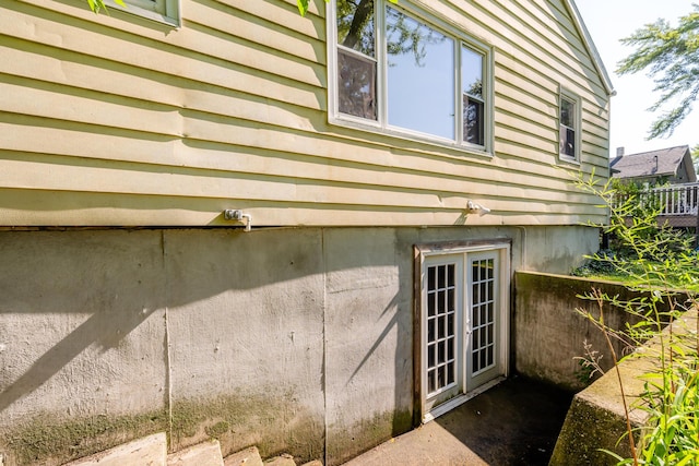 exterior space with french doors