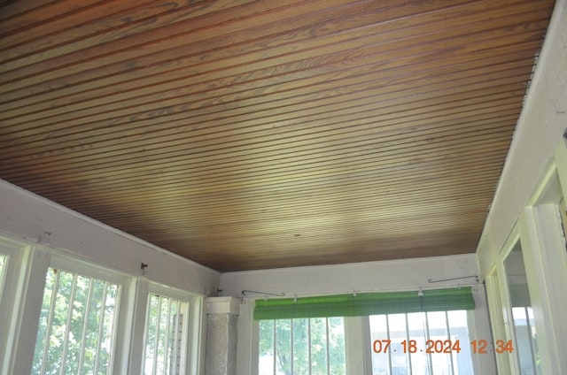 details featuring wood ceiling