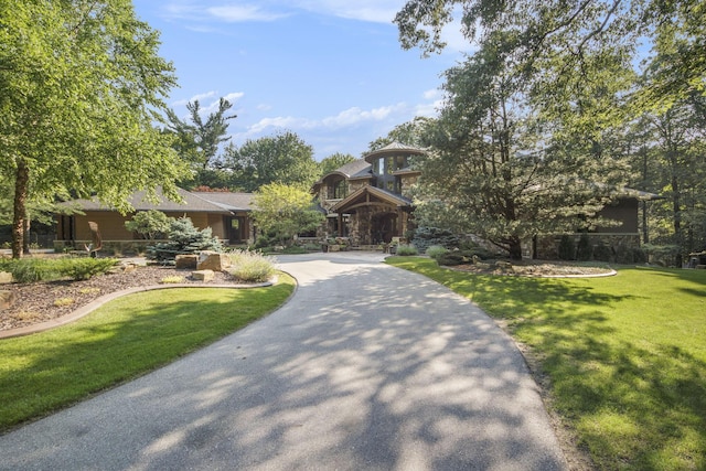 craftsman-style house featuring a front lawn