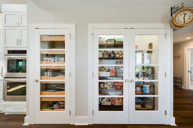 pantry featuring french doors