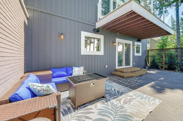 view of patio with outdoor lounge area