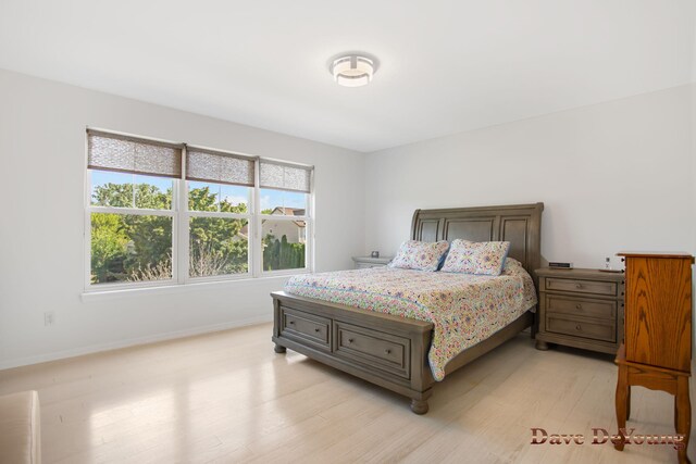 bedroom featuring light wood-type flooring