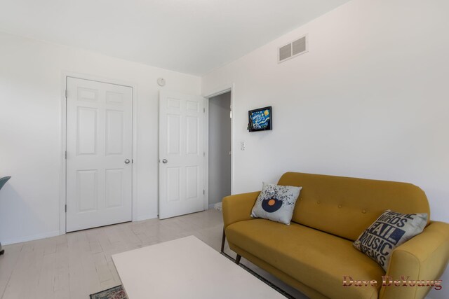 living room featuring light wood-type flooring