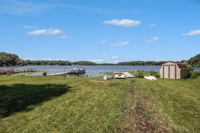 view of water feature featuring a boat dock