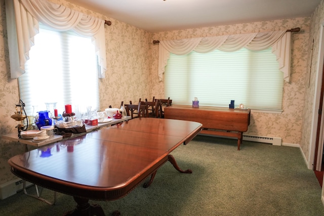 office area with a healthy amount of sunlight and carpet flooring