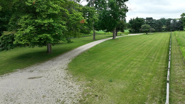 view of home's community with a yard