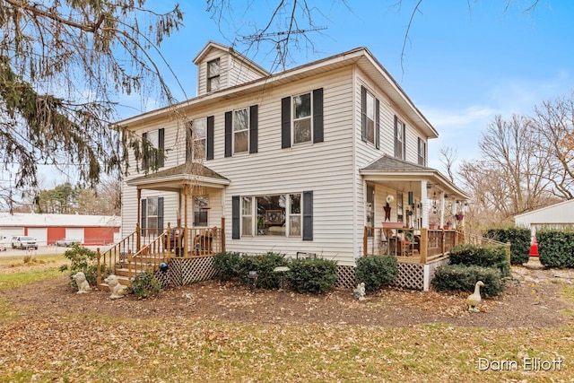 view of front of home with covered porch