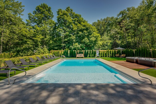 15963 Lakeshore Rd, Union Pier, MI 49129 - view of pool featuring a fenced in pool and fence
