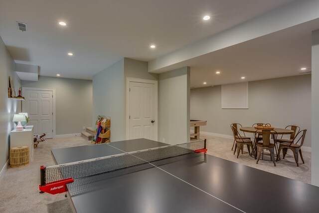 15963 Lakeshore Rd, Union Pier, MI 49129 - game room featuring visible vents, baseboards, and carpet flooring