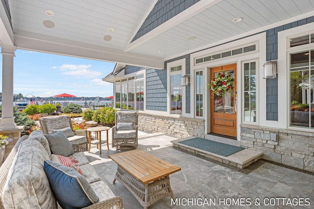 view of patio featuring outdoor lounge area